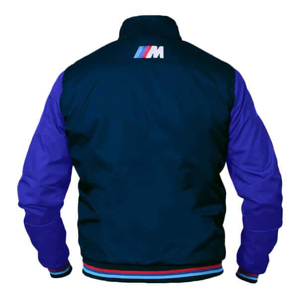 BMW M power bomber jacket blue back