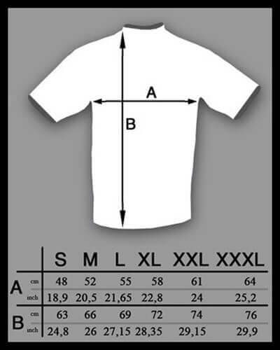polo shirt size chart