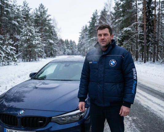 Neu Winter Jacke BMW Power Motorsport, gestickte Embleme, S-3XL