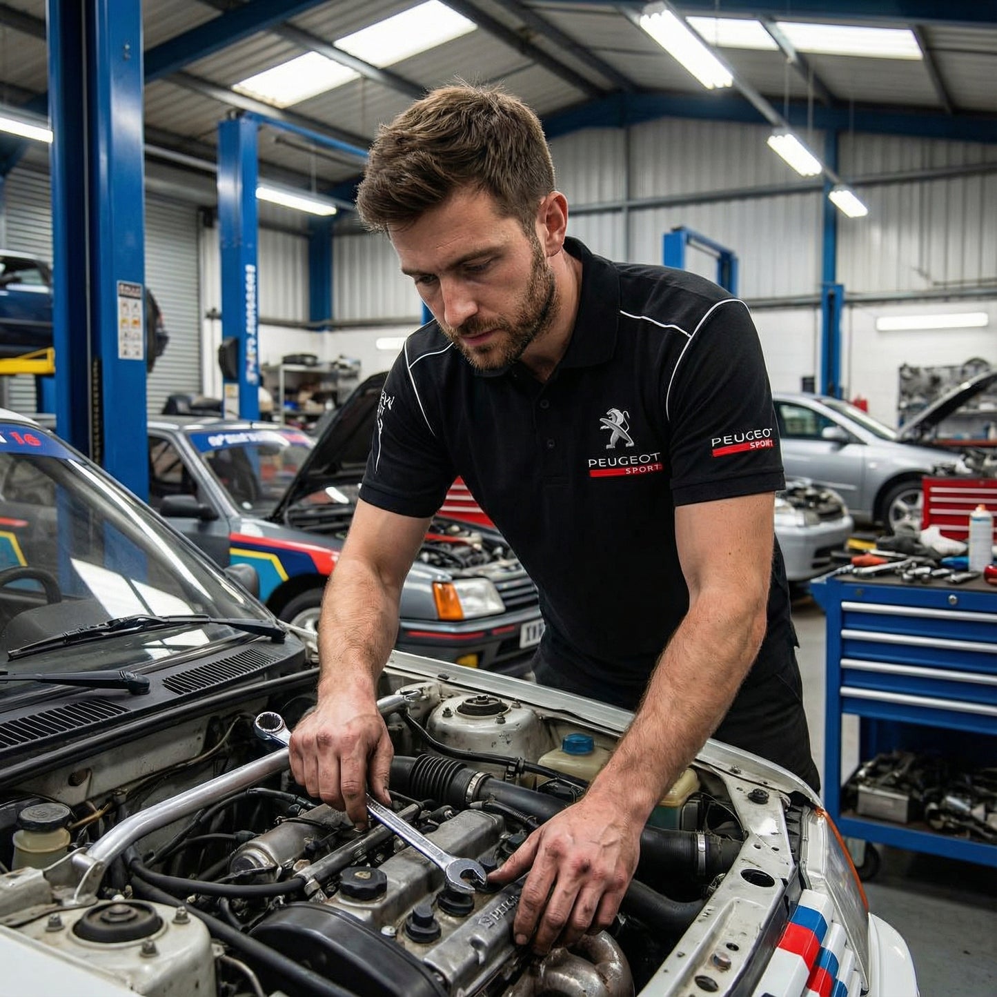 Neu Polo Shirt Peugeot Sport, gestickte Embleme, S-3XL