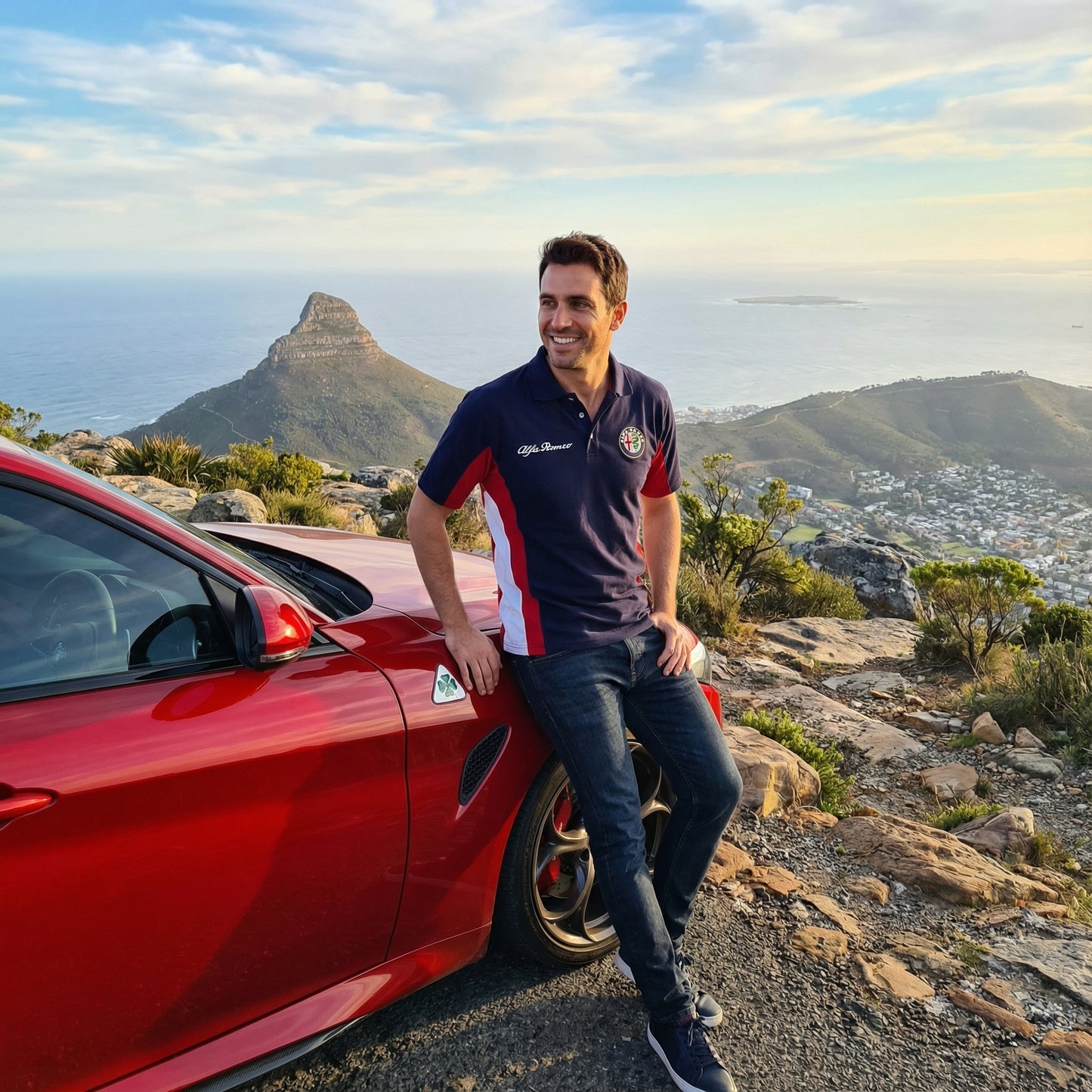 New Polo Shirt Alfa Romeo Power Motorsport, embroidered emblems, S-3XL