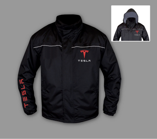 Tesla Power Motorsport Windbreaker Jacket – Embroidered Lightweight Racing Gear