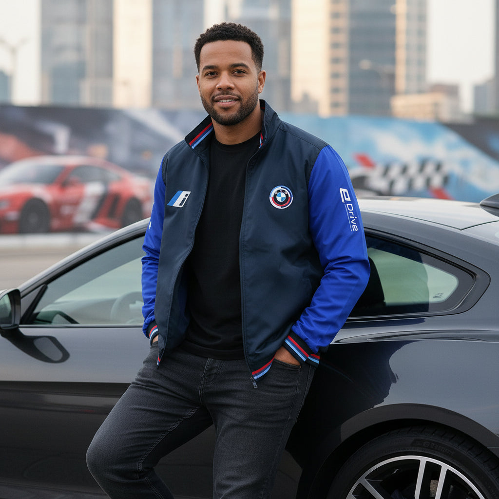 BMW i E-Drive Power Motorsport Bomber Jacket – Embroidered Emblems (S-3XL)