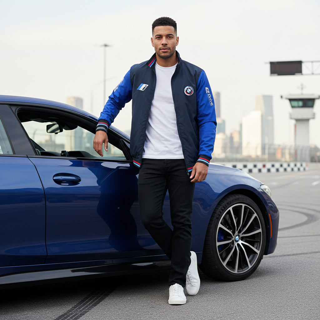 BMW i E-Drive Power Motorsport Bomber Jacket – Embroidered Emblems (S-3XL)