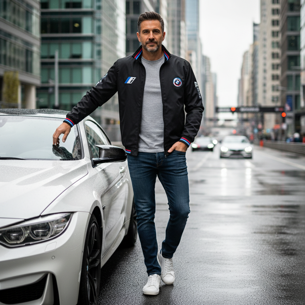 Neu Bomber jacke BMW i E-drive Motorsport, gestickte Embleme, S-3XL