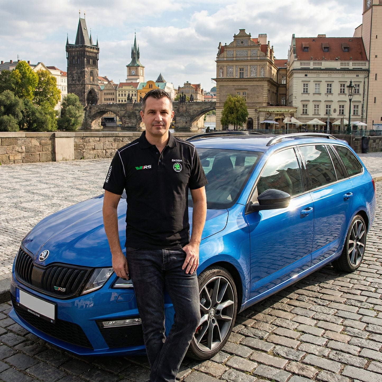 Neu Polo Shirt Skoda vRS Power Motorsport, gestickte Embleme, S-3XL