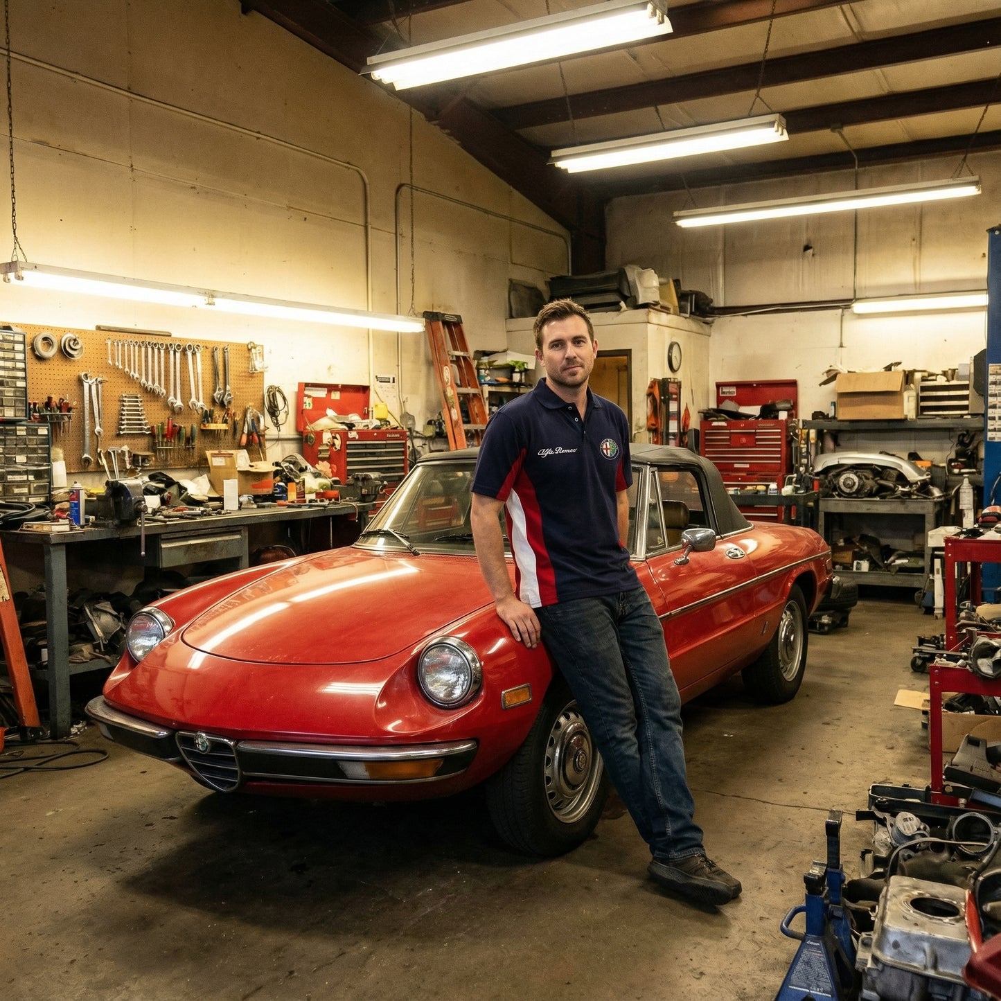 New Polo Shirt Alfa Romeo Power Motorsport, embroidered emblems, S-3XL