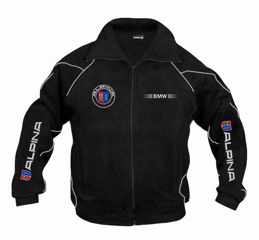 New Fleece Jacket BMW Alpina Power Motorsport embroidered emblems, S-3XL