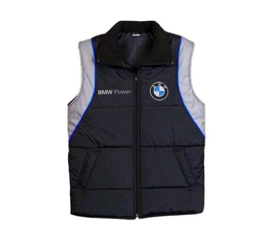 New Vest Jacket BMW Power Motorsport, embroidered emblems, S-3XL