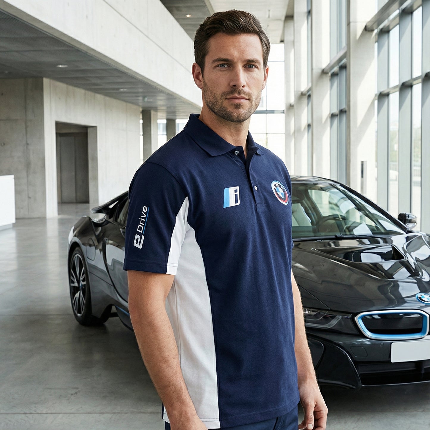 Neu Polo Shirt BMW M Power Motorsport, gestickte Embleme, S-3XL