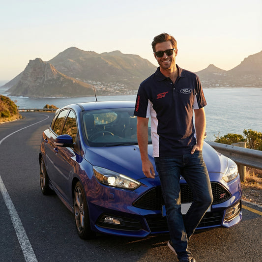 Neu Polo Shirt Ford ST Power Motorsport, gestickte Embleme, S-3XL