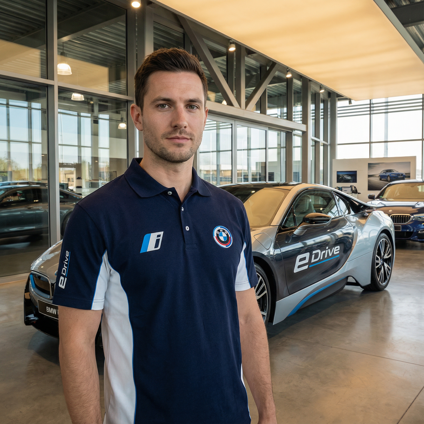 Neu Polo Shirt BMW M Power Motorsport, gestickte Embleme, S-3XL