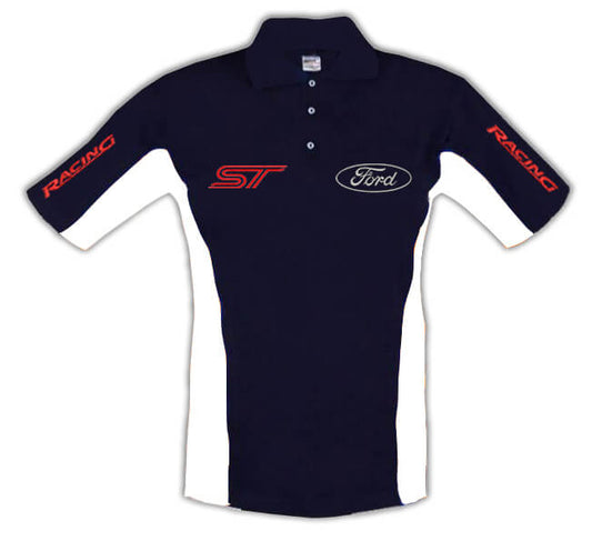 New Polo Shirt Ford ST Power Motorsport, embroidered emblems, S-3XL