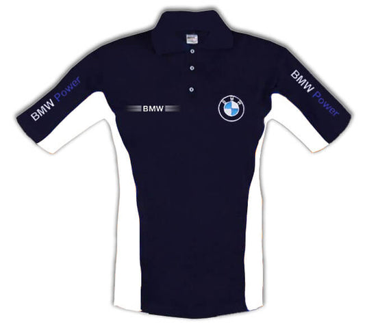 New Polo Shirt BMW Power Motorsport, embroidered emblems, S-3XL