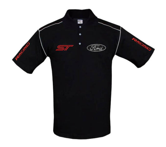 New Polo Shirt Ford ST Power Motorsport, embroidered emblems, S-3XL