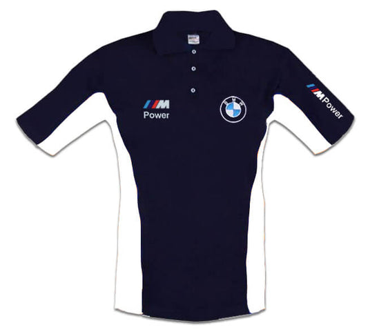 New Polo Shirt BMW M Power Motorsport, embroidered emblems, S-3XL