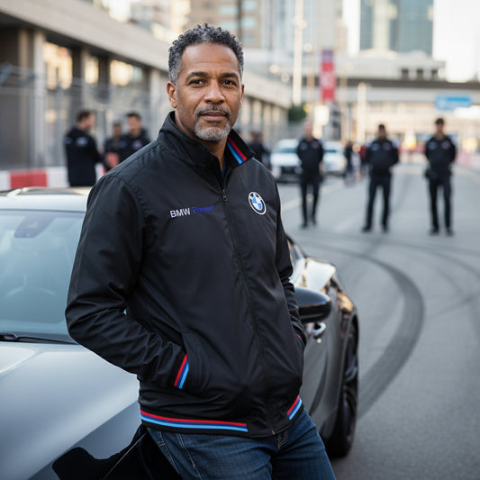 Neu Bomber jacke BMW Power Motorsport, gestickte Embleme, S-3XL