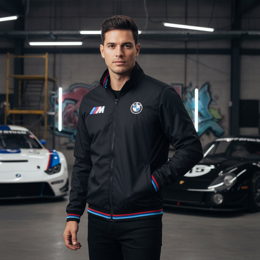 BMW M Power Motorsport Bomber Jacket Men – Premium Embroidered Logo, S-3XL