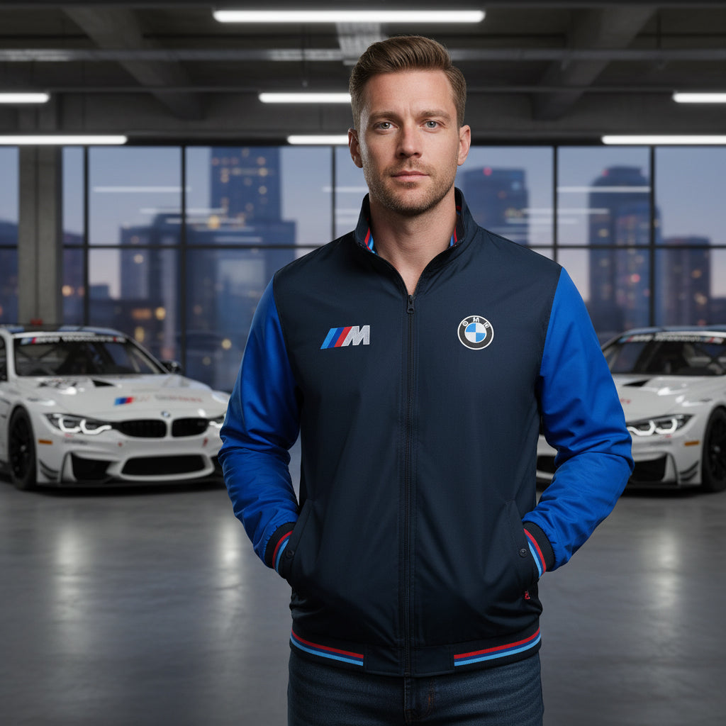 Neu Bomber jacke BMW M Power Motorsport, gestickte Embleme, S-3XL