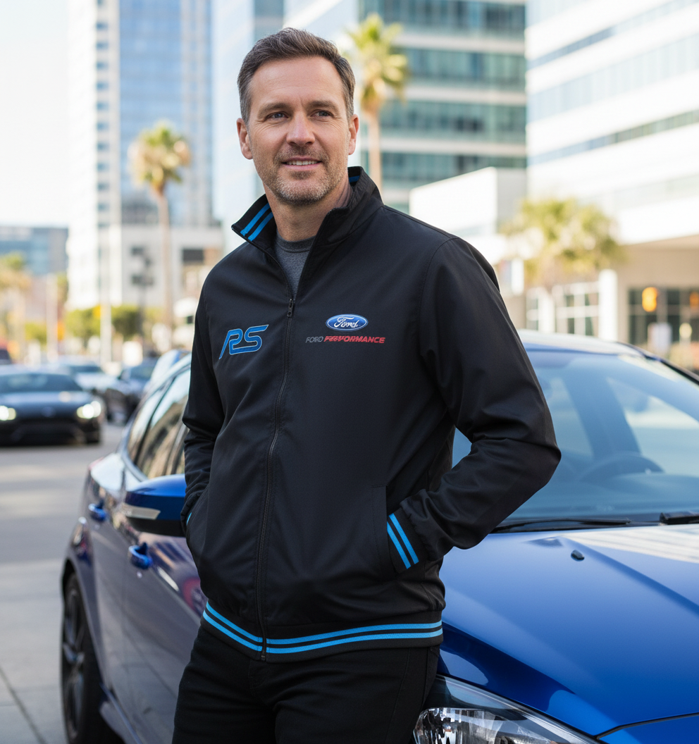 Neu Bomber jacke Ford RS Power Motorsport, gestickte Embleme, S-3XL