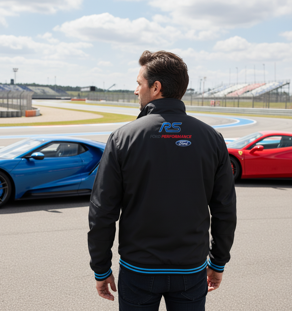 Neu Bomber jacke Ford RS Power Motorsport, gestickte Embleme, S-3XL