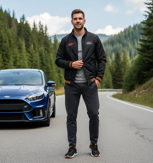 Neu Bomber Jacke Ford ST Power Motorsport, gestickte Embleme, S-3XL