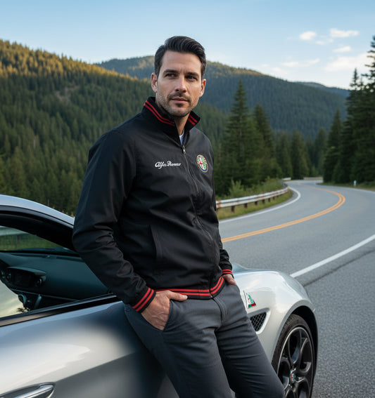 Neu Bomber jacke Alfa Romeo Power Motorsport, gestickte Embleme, S-3XL