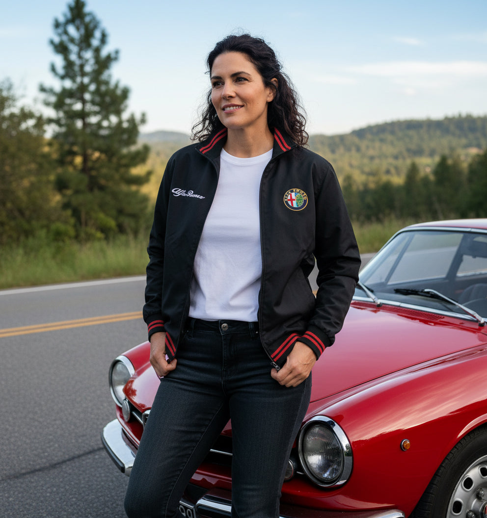 Neu Bomber jacke Alfa Romeo Power Motorsport, gestickte Embleme, S-3XL