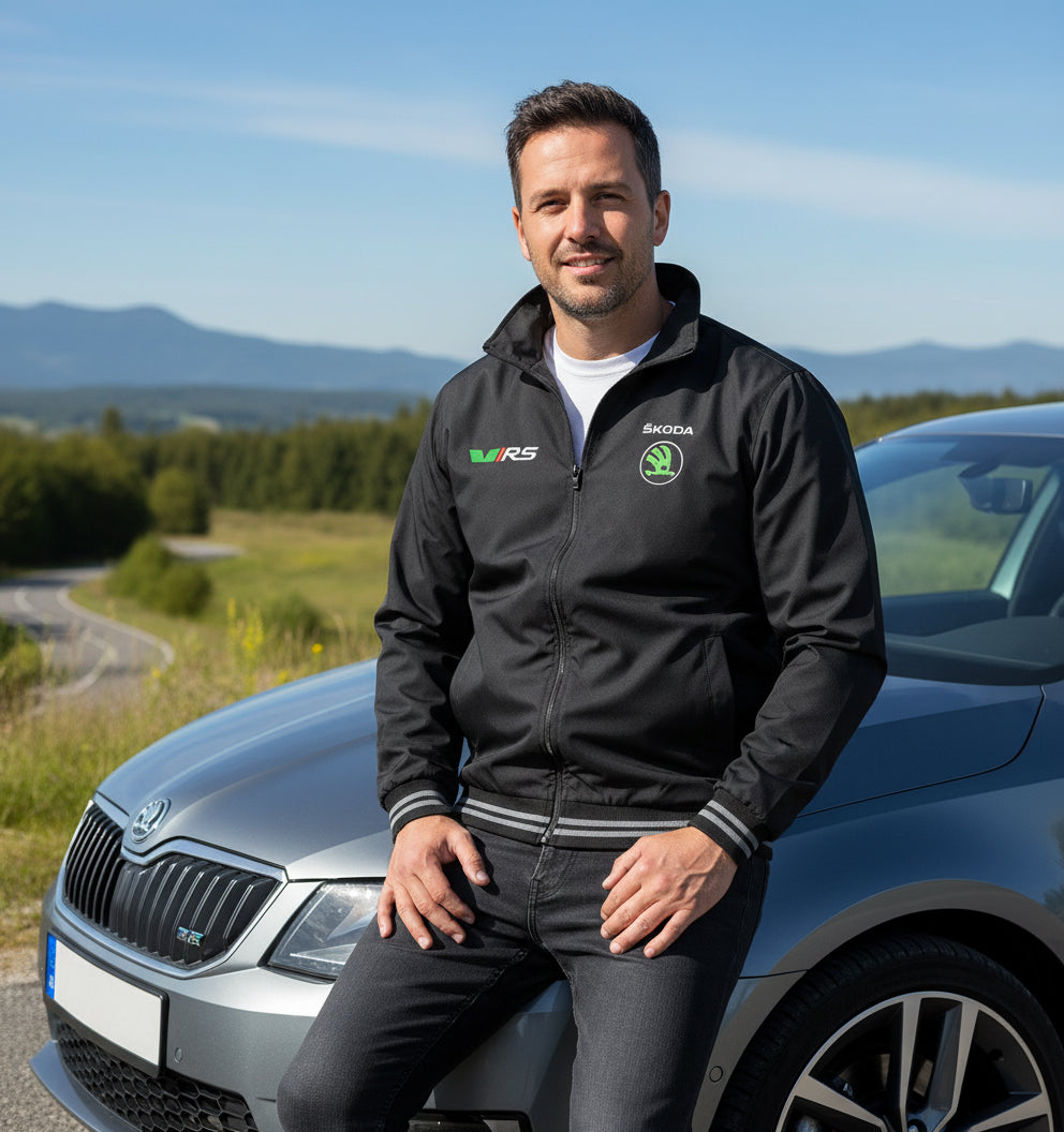 Skoda vRS Power Motorsport Bomber Jacket men – Embroidered Racing Logo | Performance Streetwear (S-3XL)