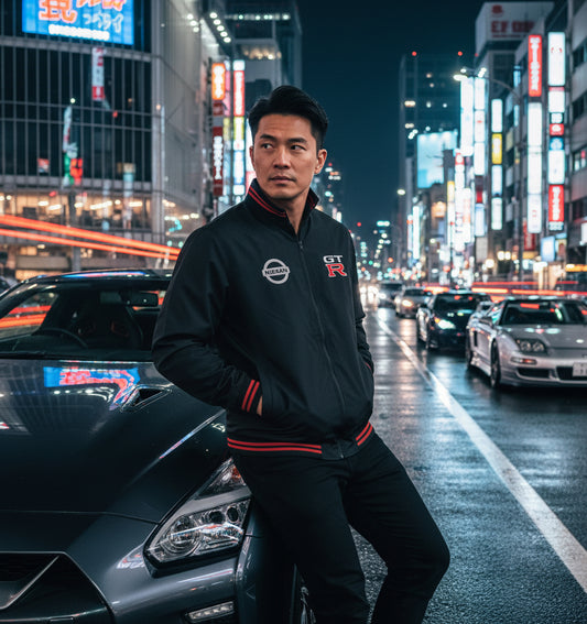 Neu Bomber jacke NISSAN GTR Power Motorsport, gestickte Embleme, S-3XL