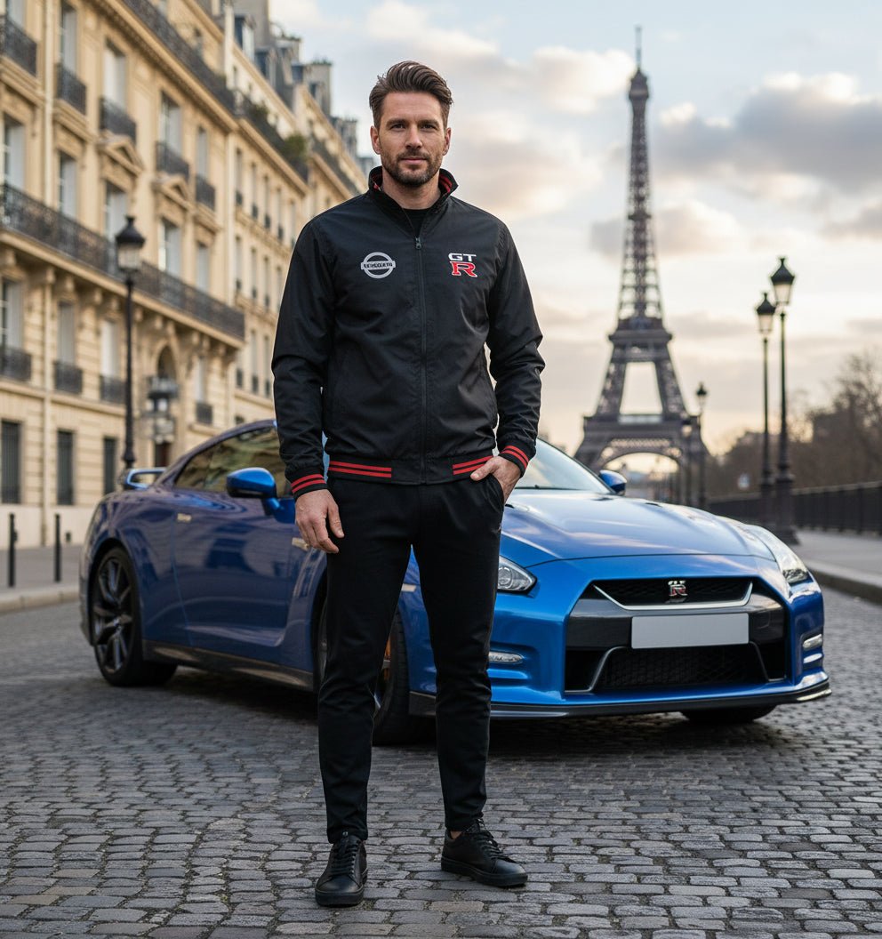 Neu Bomber jacke NISSAN GTR Power Motorsport, gestickte Embleme, S-3XL