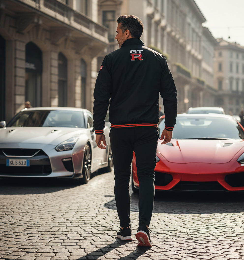 Neu Bomber jacke NISSAN GTR Power Motorsport, gestickte Embleme, S-3XL