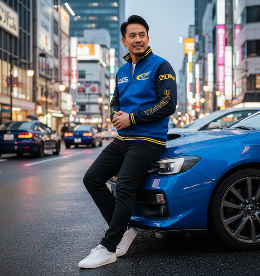 Subaru WRX STI Power Motorsport Bomber Jacket Mens – Embroidered Logos, Sizes S-3XL