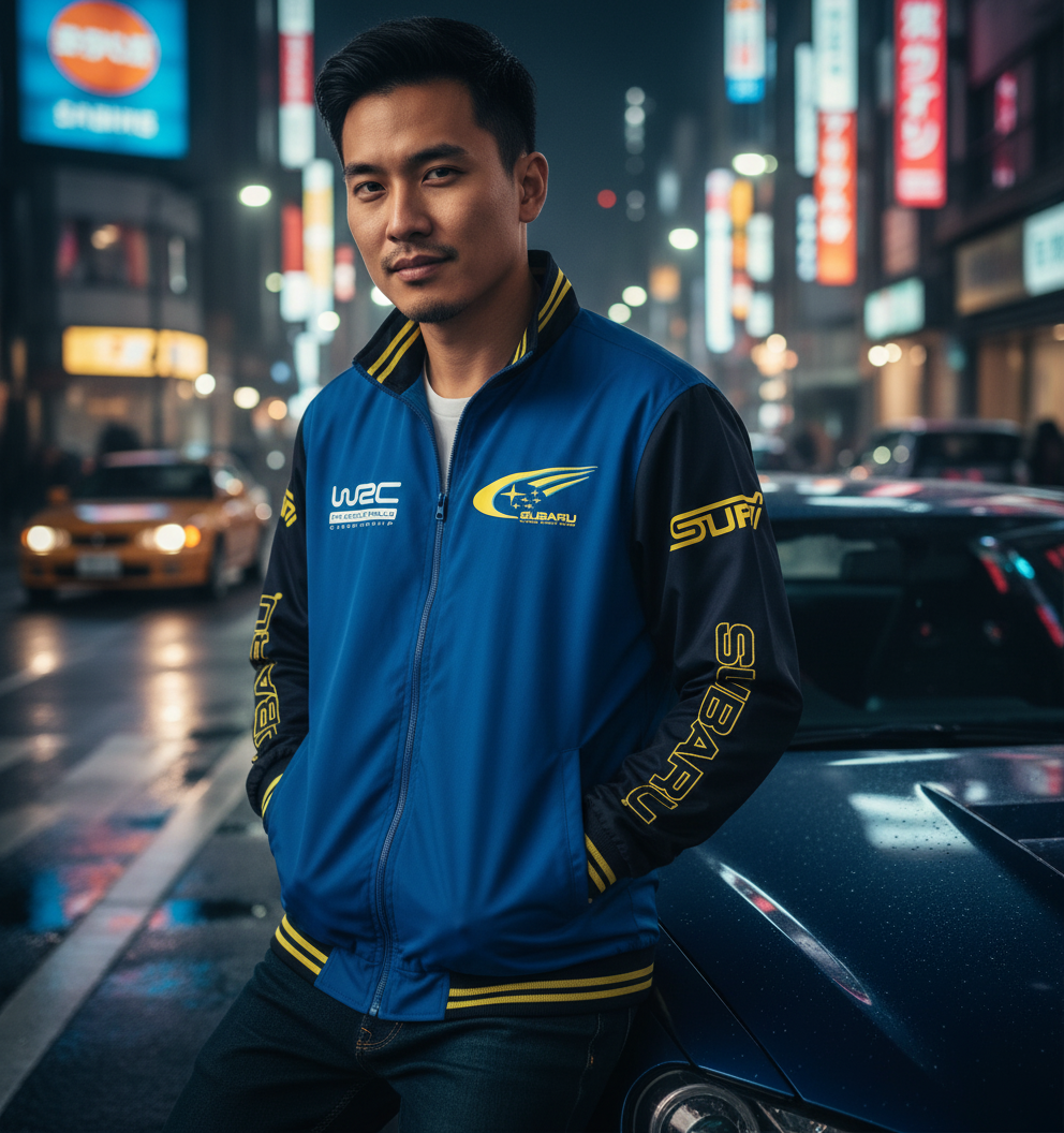Subaru WRX STI Power Motorsport Bomber Jacket Mens – Embroidered Logos, Sizes S-3XL