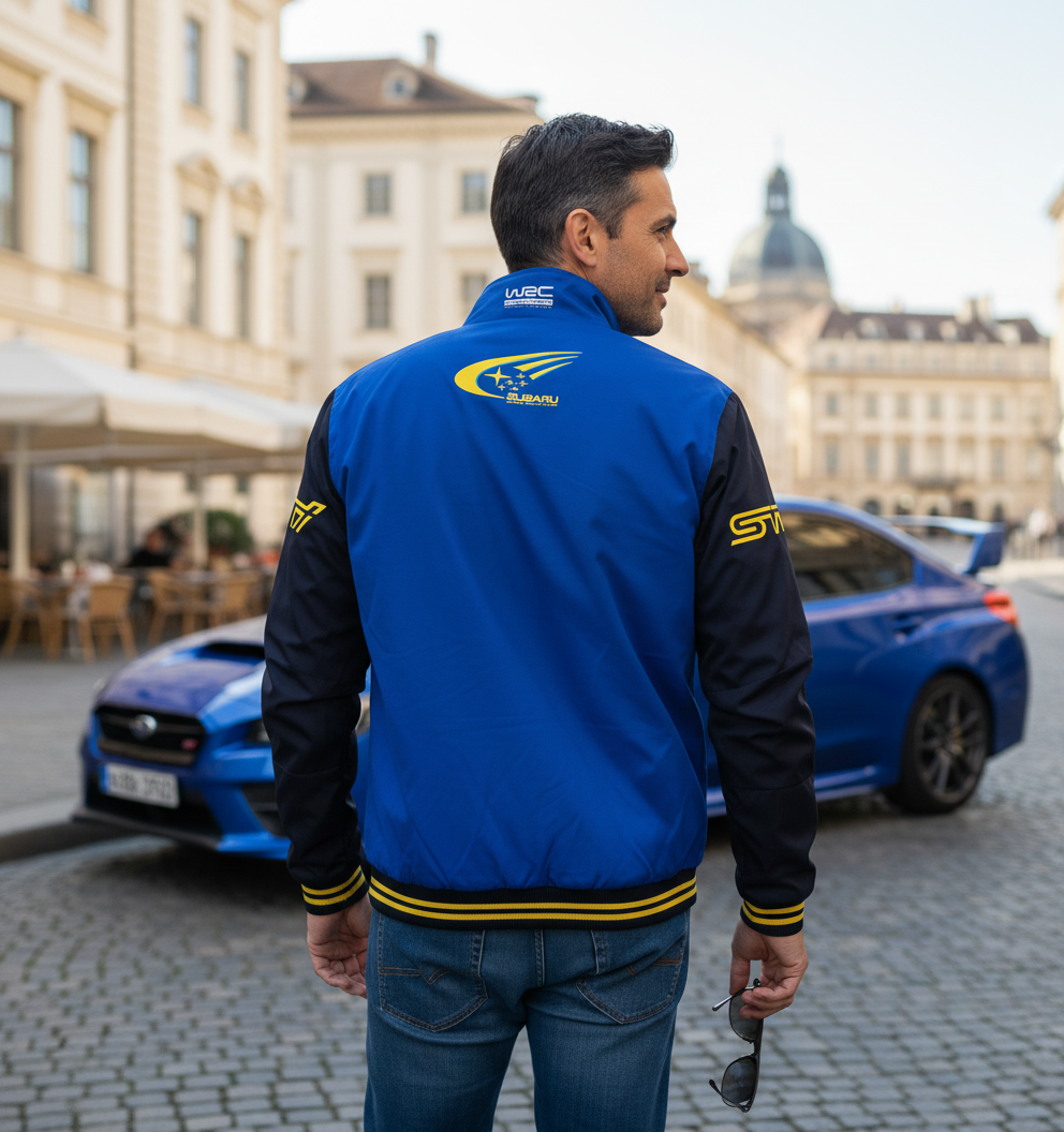 Subaru WRX STI Power Motorsport Bomber Jacket Mens – Embroidered Logos, Sizes S-3XL