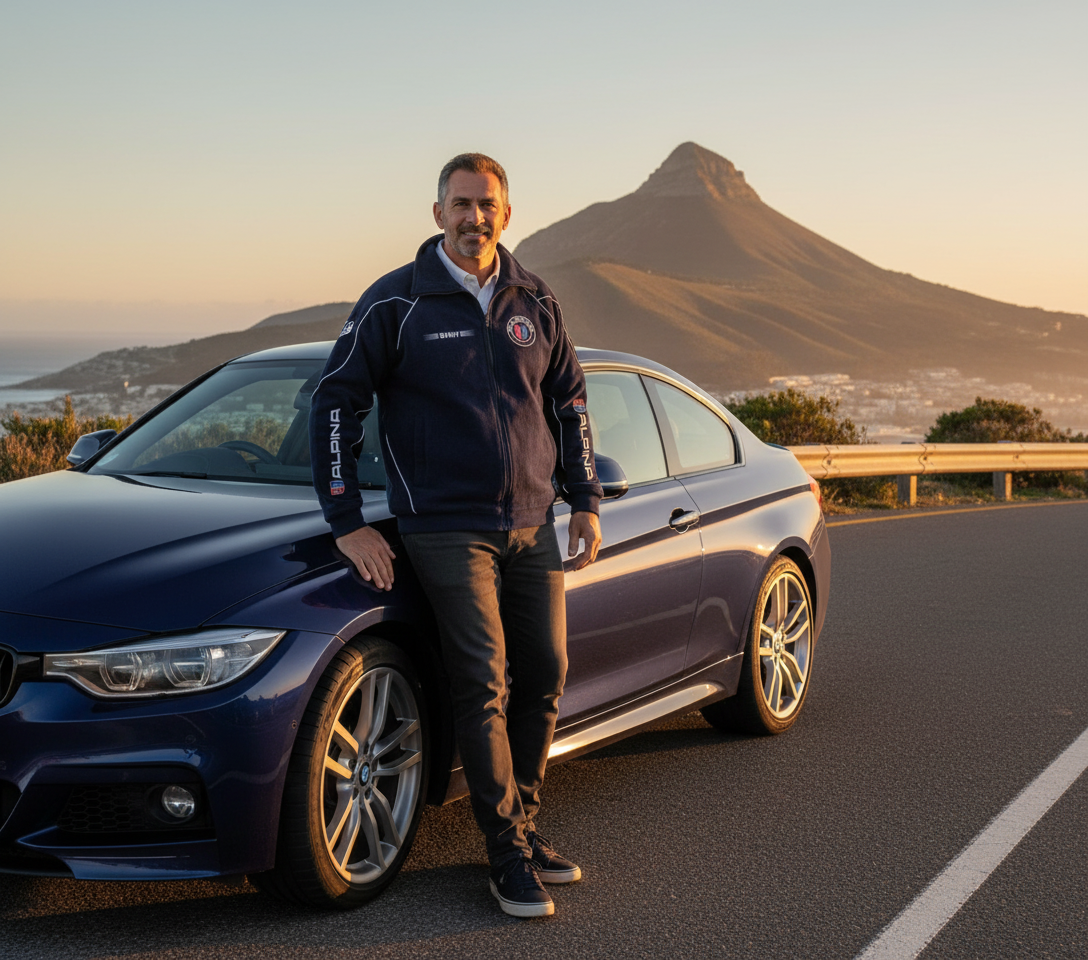Stylish BMW Fleece Jacket with Alpina Power Motorsport logos in Dark Blue Color