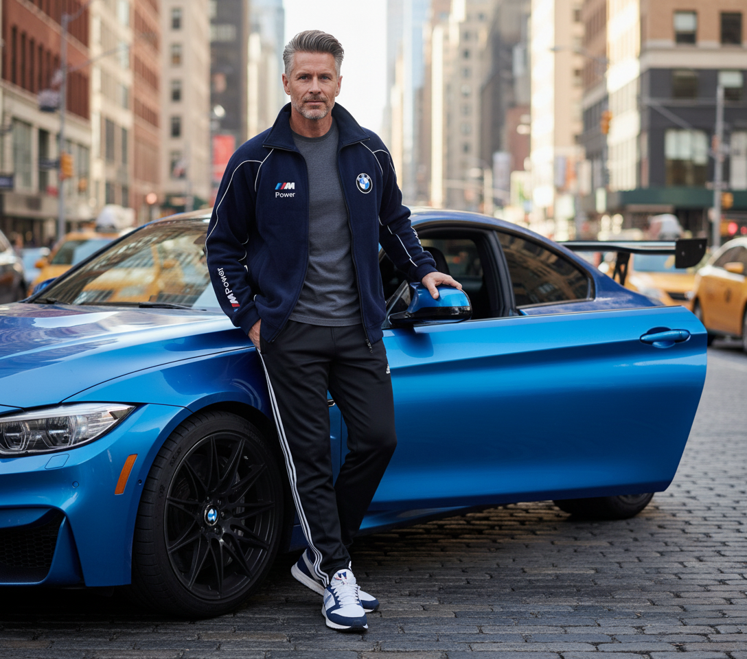 New BMW Jacket Fleece Mens M Power Dark Blue embroidered sweatshirts