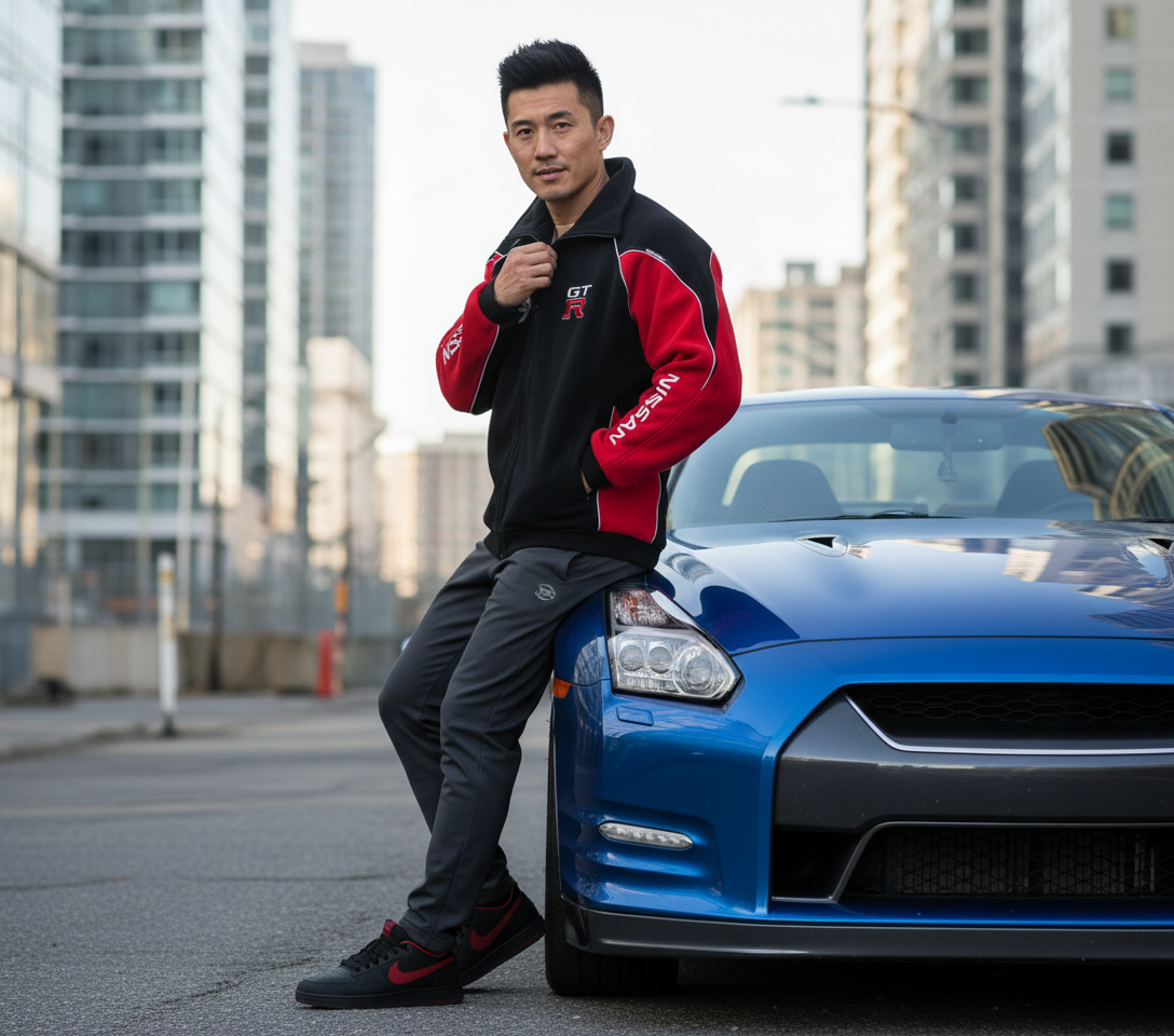 New Fleece Jacket Nissan GTR Power Motorsport, embroidered emblems, S-3XL