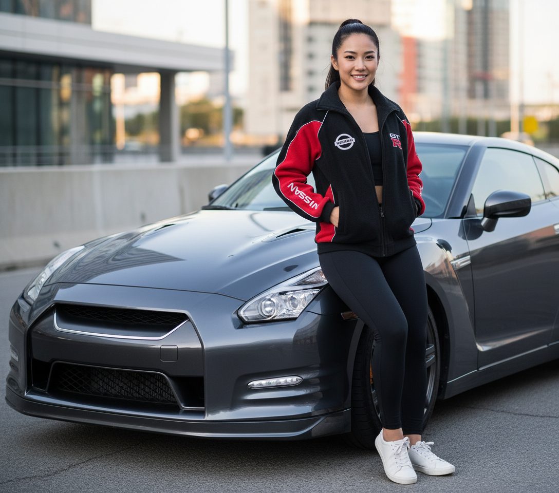 New Fleece Jacket Nissan GTR Power Motorsport, embroidered emblems, S-3XL