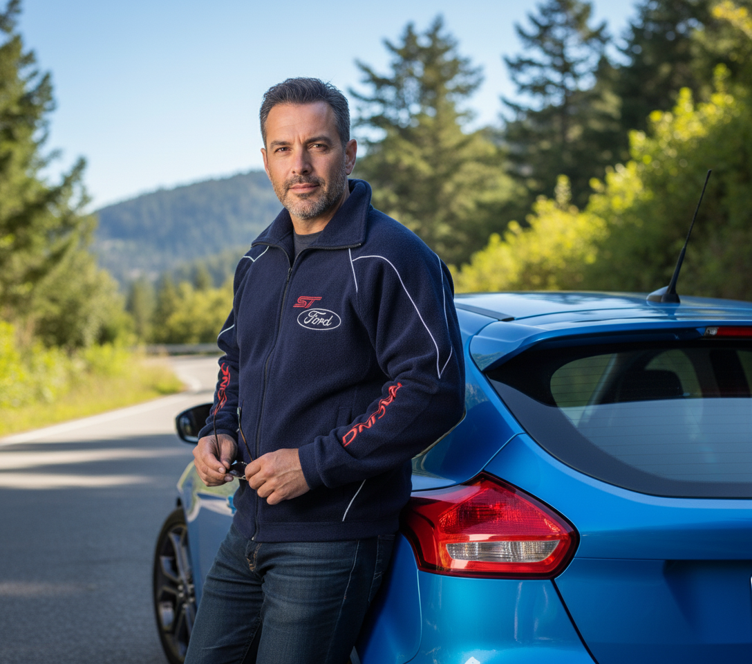 Ford ST Dark Blue Mens Fleece Jacket Embroidered Top