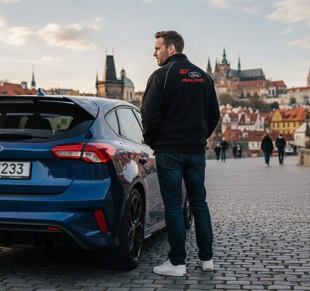 New Ford ST Mens Fleece Jacket Motorsport with embroidered emblems