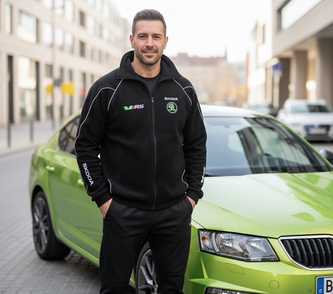 New Fleece Jacket Skoda vRS Motorsport with embroidered logos - Racewear24 