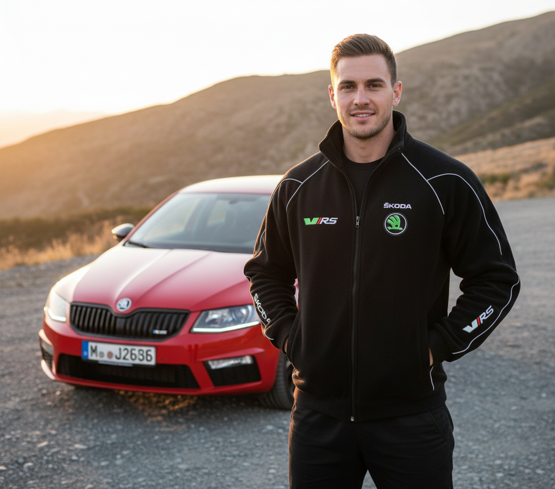 New Fleece Jacket Skoda vRS Motorsport with embroidered logos - Racewear24 