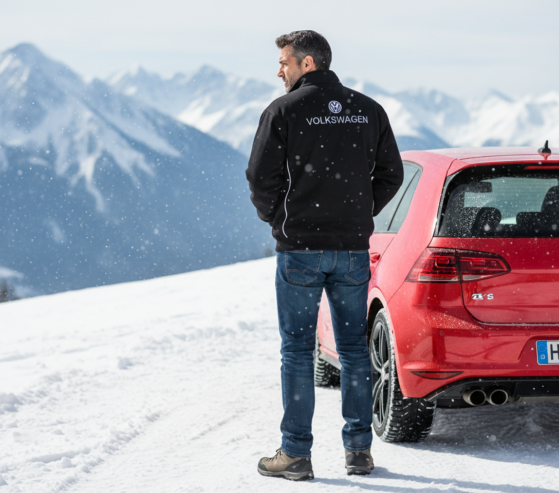 Jetzt kaufen Neue Fleecejacke mit VW Motorsport-Emblemen, S-3XL