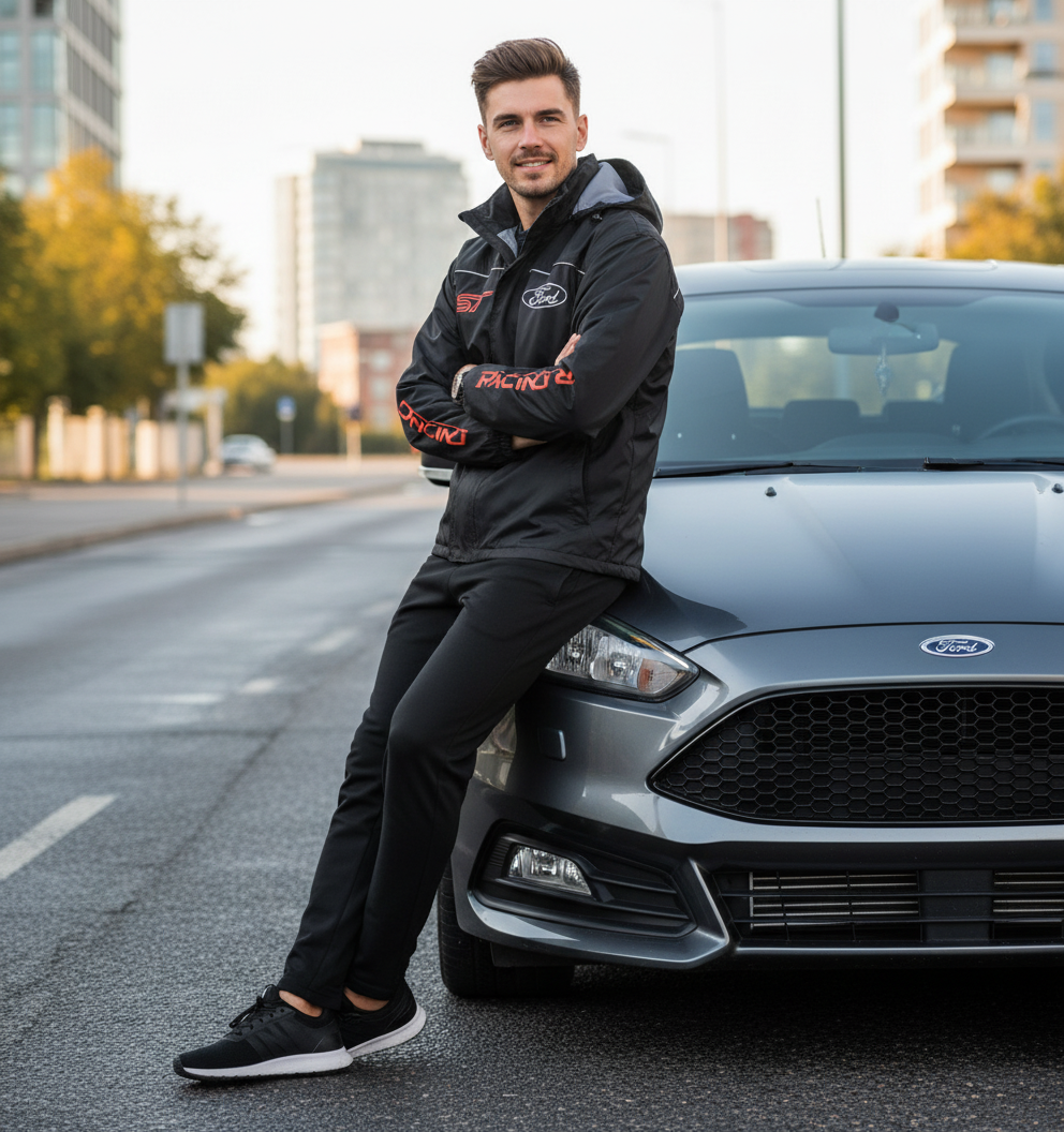 Ford ST Power Motorsport Windbreaker Jacket – Lightweight Embroidered Racing Fan Gear