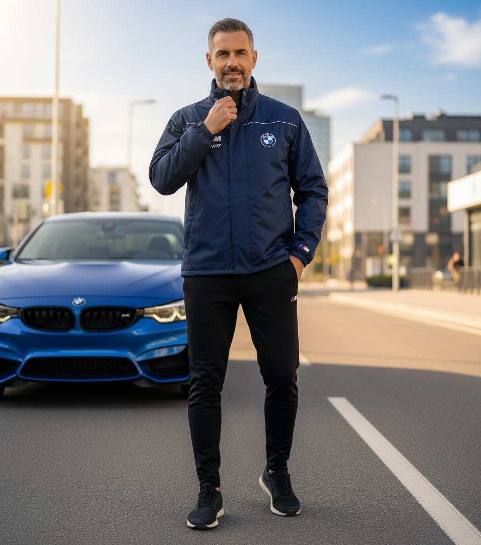 BMW M Power Motorsport Windbreaker Jacket – Embroidered Racing Fan Outerwear (S–3XL
