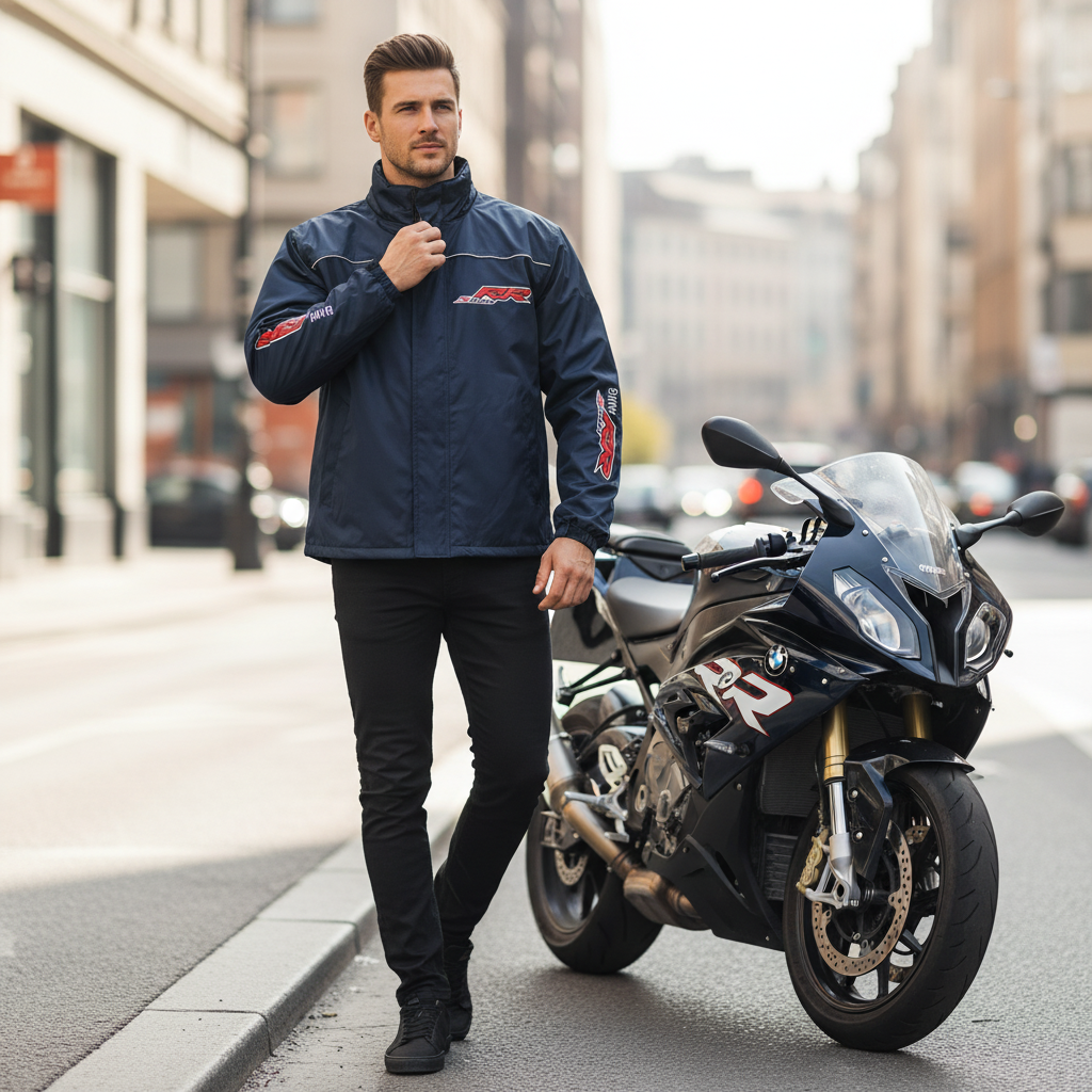 BMW S1000RR Motorsport Windbreaker Jacket – Embroidered Motorcycle Racing Apparel