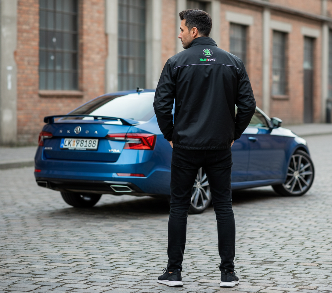 Skoda vRS Power Motorsport Windbreaker Jacket – Embroidered Performance Racing Gear
