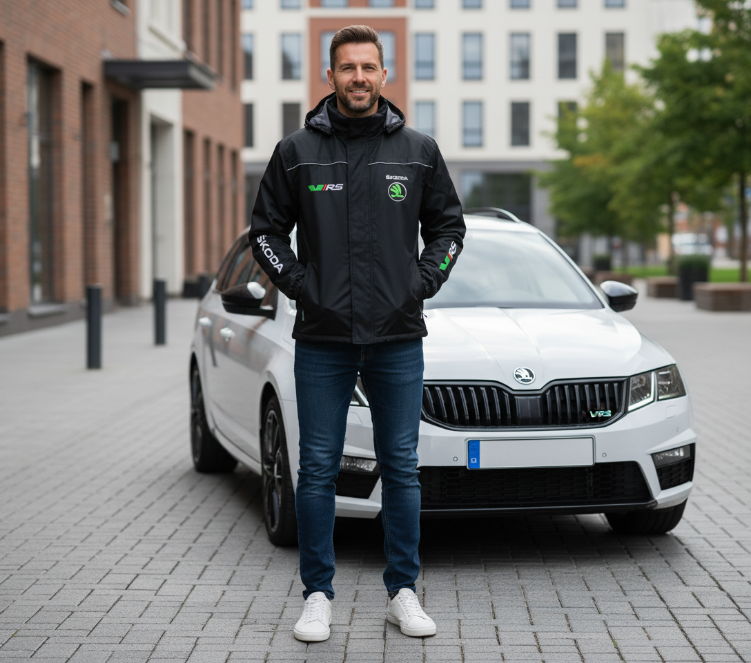Skoda vRS Power Motorsport Windbreaker Jacket – Embroidered Performance Racing Gear