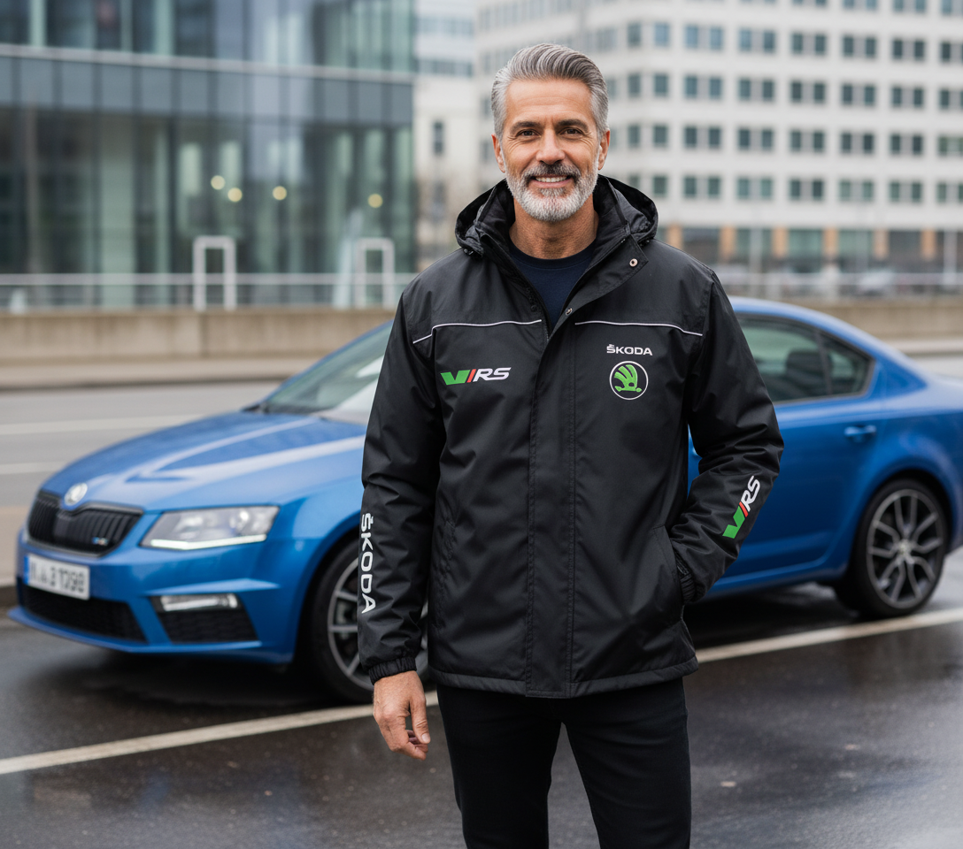 Skoda vRS Power Motorsport Windbreaker Jacket – Embroidered Performance Racing Gear